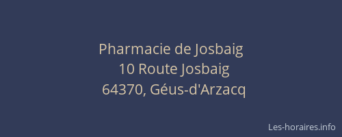 Pharmacie de Josbaig