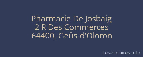 Pharmacie De Josbaig