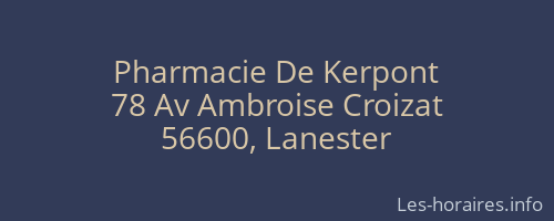Pharmacie De Kerpont