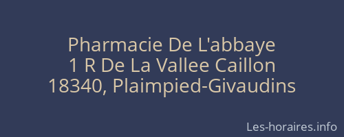 Pharmacie De L'abbaye