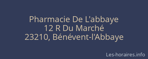 Pharmacie De L'abbaye