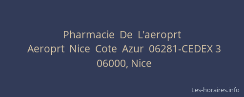 Pharmacie  De  L'aeroprt