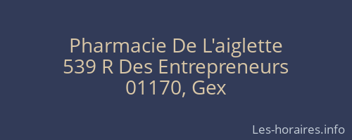 Pharmacie De L'aiglette
