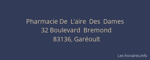 Pharmacie De  L'aire  Des  Dames