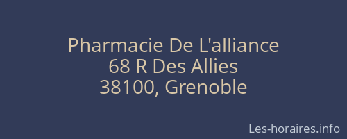 Pharmacie De L'alliance