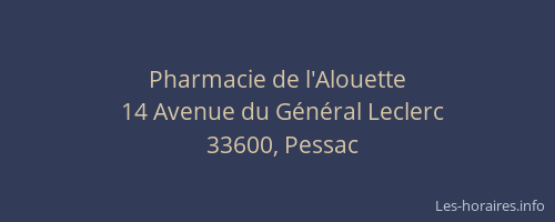 Pharmacie de l'Alouette