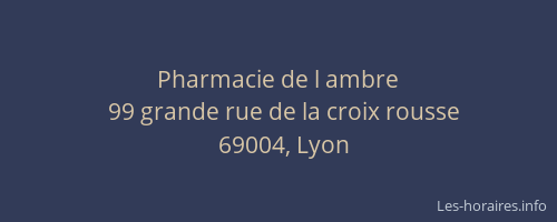 Pharmacie de l ambre