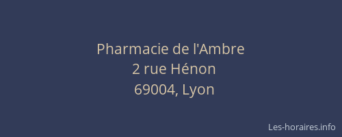 Pharmacie de l'Ambre
