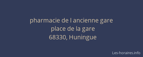 pharmacie de l ancienne gare