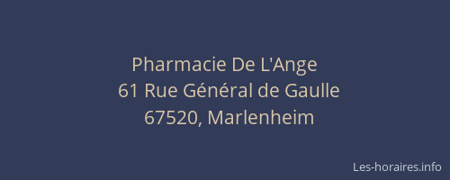 Pharmacie De L'Ange