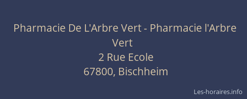 Pharmacie De L'Arbre Vert - Pharmacie l'Arbre Vert