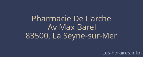 Pharmacie De L'arche