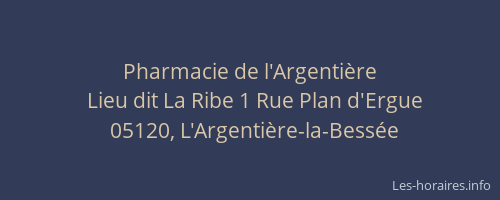 Pharmacie de l'Argentière