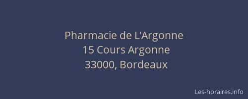 Pharmacie de L'Argonne