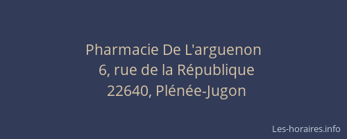 Pharmacie De L'arguenon