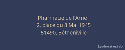 Pharmacie de l'Arne