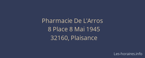 Pharmacie De L'Arros