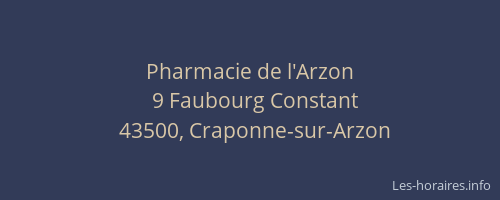 Pharmacie de l'Arzon
