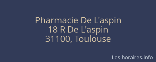 Pharmacie De L'aspin