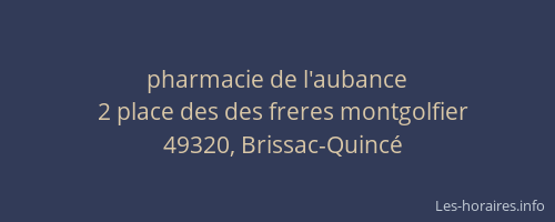 pharmacie de l'aubance