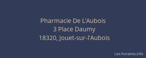 Pharmacie De L'Aubois