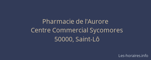 Pharmacie de l'Aurore