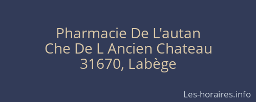 Pharmacie De L'autan