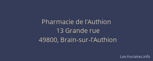 Pharmacie de l'Authion