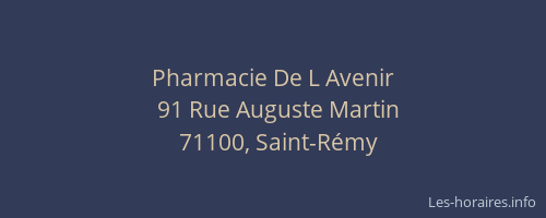 Pharmacie De L Avenir