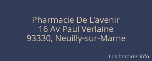 Pharmacie De L'avenir