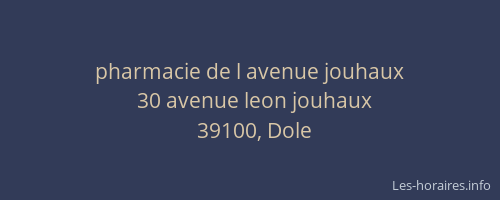 pharmacie de l avenue jouhaux