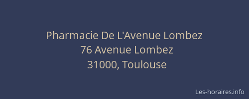 Pharmacie De L'Avenue Lombez