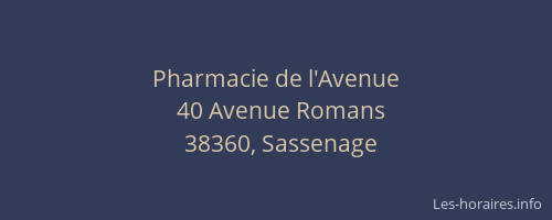 Pharmacie de l'Avenue