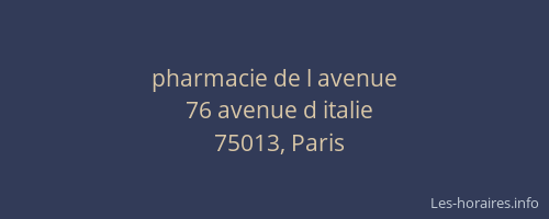 pharmacie de l avenue