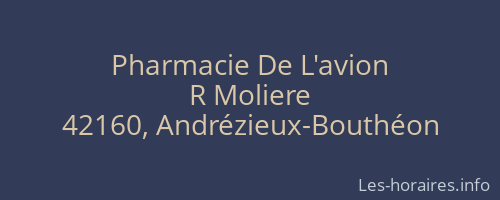 Pharmacie De L'avion