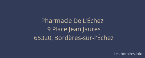 Pharmacie De L'&Eacute;chez