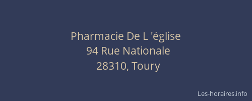 Pharmacie De L '&eacute;glise