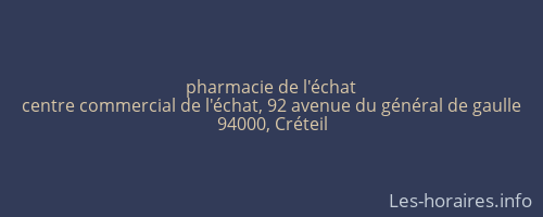 pharmacie de l'échat