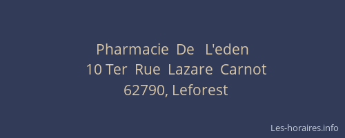 Pharmacie  De   L'eden