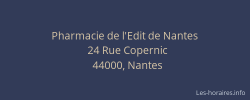 Pharmacie de l'Edit de Nantes