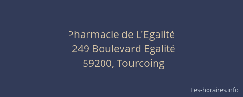 Pharmacie de L'Egalité
