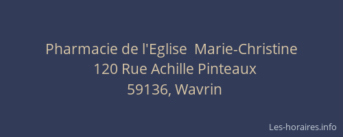 Pharmacie de l'Eglise  Marie-Christine