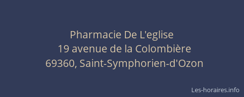 Pharmacie De L'eglise