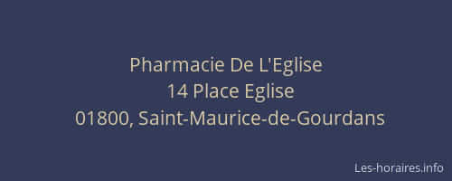 Pharmacie De L'Eglise