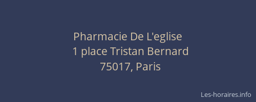 Pharmacie De L'eglise