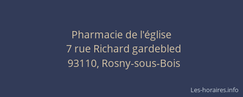 Pharmacie de l'église