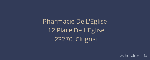 Pharmacie De L'Eglise
