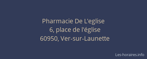 Pharmacie De L'eglise