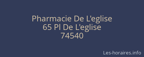 Pharmacie De L'eglise