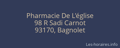 Pharmacie De L'église